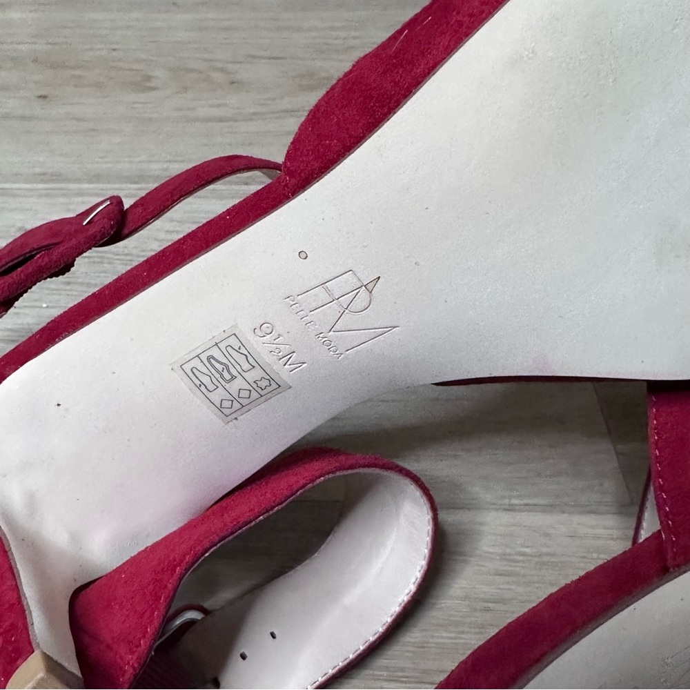 Pelle Moda Red Suede Pointed-Toe Ankle Strap Heels - Picture 9 of 9